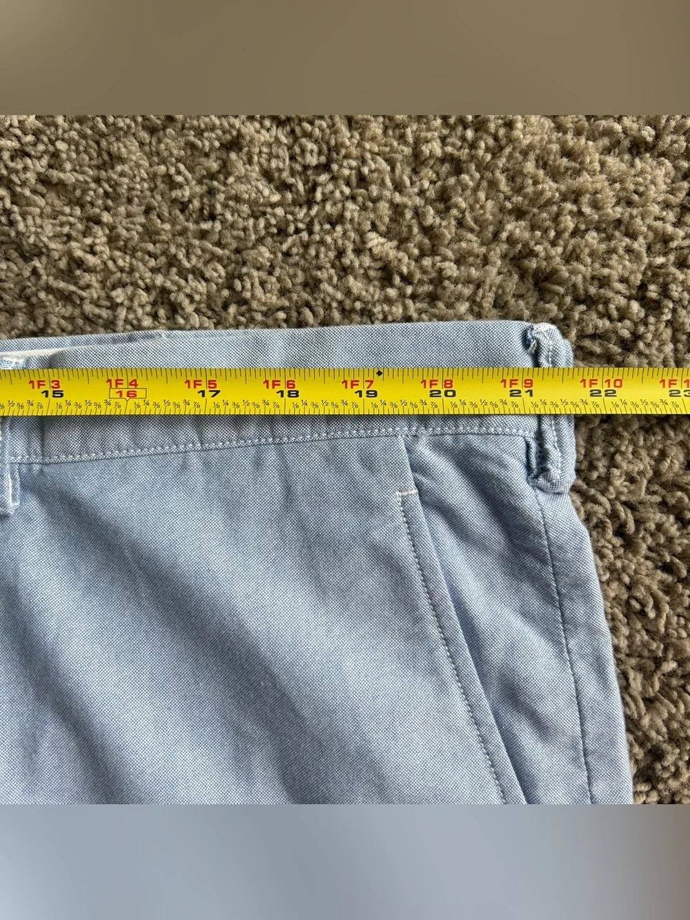 Polo Ralph Lauren Shorts Mens 42x9 Chambray Oxford Light Blue Classic Fit Chino